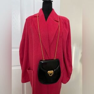 Vintage Patent Leather Black Crossbody Bag made in USA